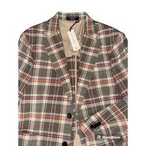 BANANA REPUBLIC Size 38 Short Madras Plaid Cotton Spring Summer Blazer $400 NEW
